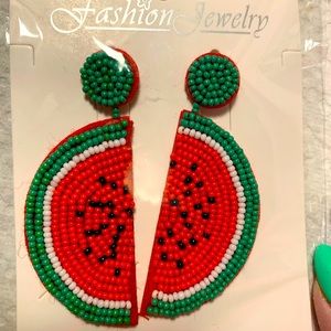 Hand beaded watermelon 🍉 half’s for your ears